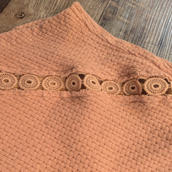 Miss Me Crochet Henley Tank Top Coral Sleeveless Button Up Sz Sm - Picture 5 of 9